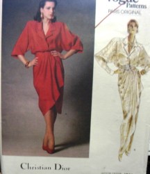 1888 VOGUE CHRISTIAN DIOR BLOUSON DRAPED WRAP DRESS LENGTHS PATTERN 8 OR 16 CHOICE uncut